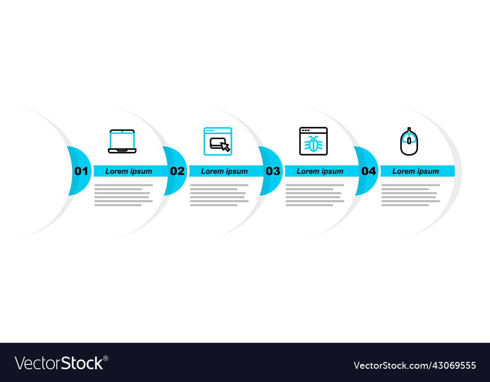 Set line computer mouse system bug browser files vector image Set line computer mouse system bug browser files