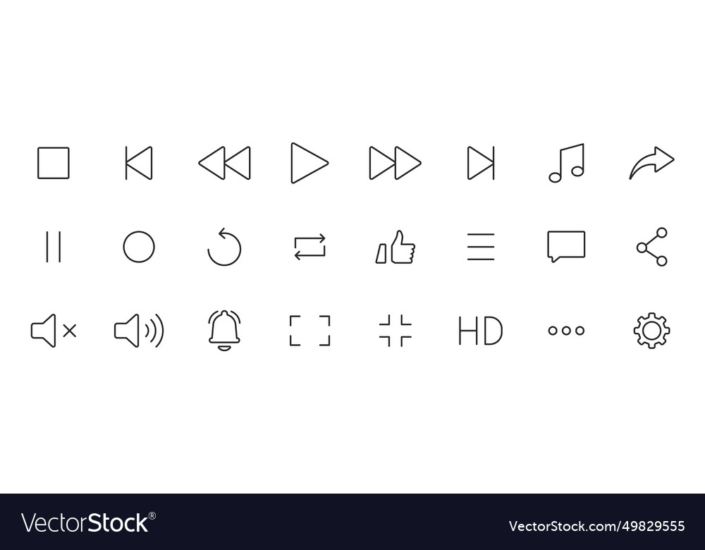 Set of 24 interface web icons in line style