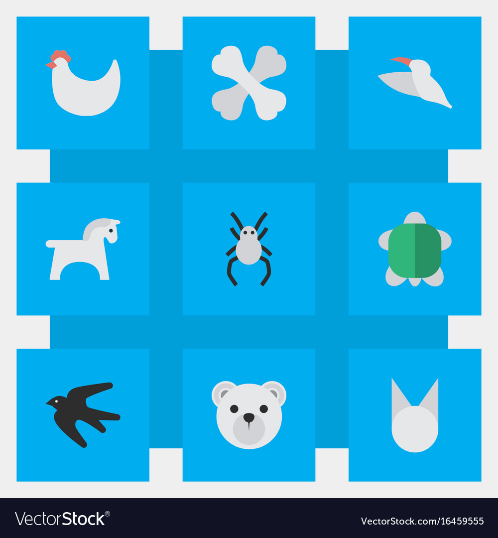 Set of simple zoo icons