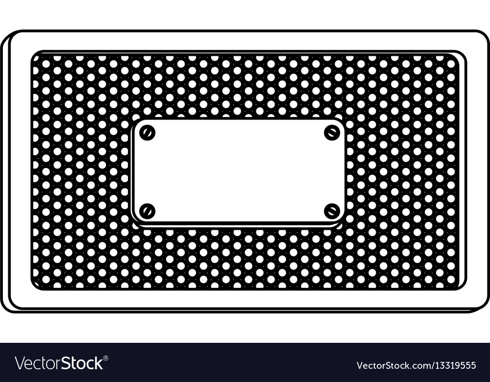 Download Silhouette rectangle frame metallic with grill Vector Image