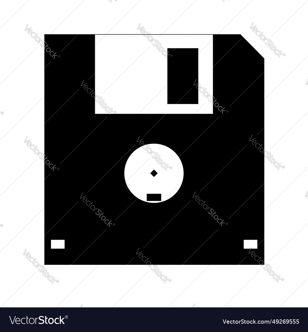 Simple of floppy disk personal computer component vector image Simple of floppy disk personal computer component