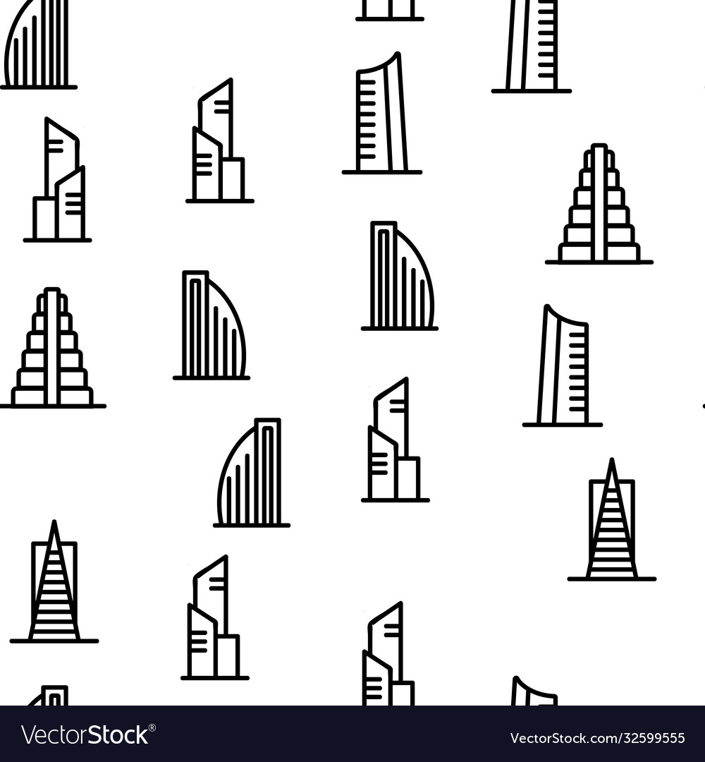 Skyscraper building seamless pattern vector image Skyscraper building seamless pattern