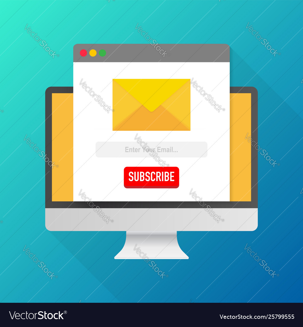 Vorlage E-Mail-Abonnieren auf dem Computer Formular einreichen vector image Vorlage E-Mail-Abonnieren auf dem Computer Formular einreichen