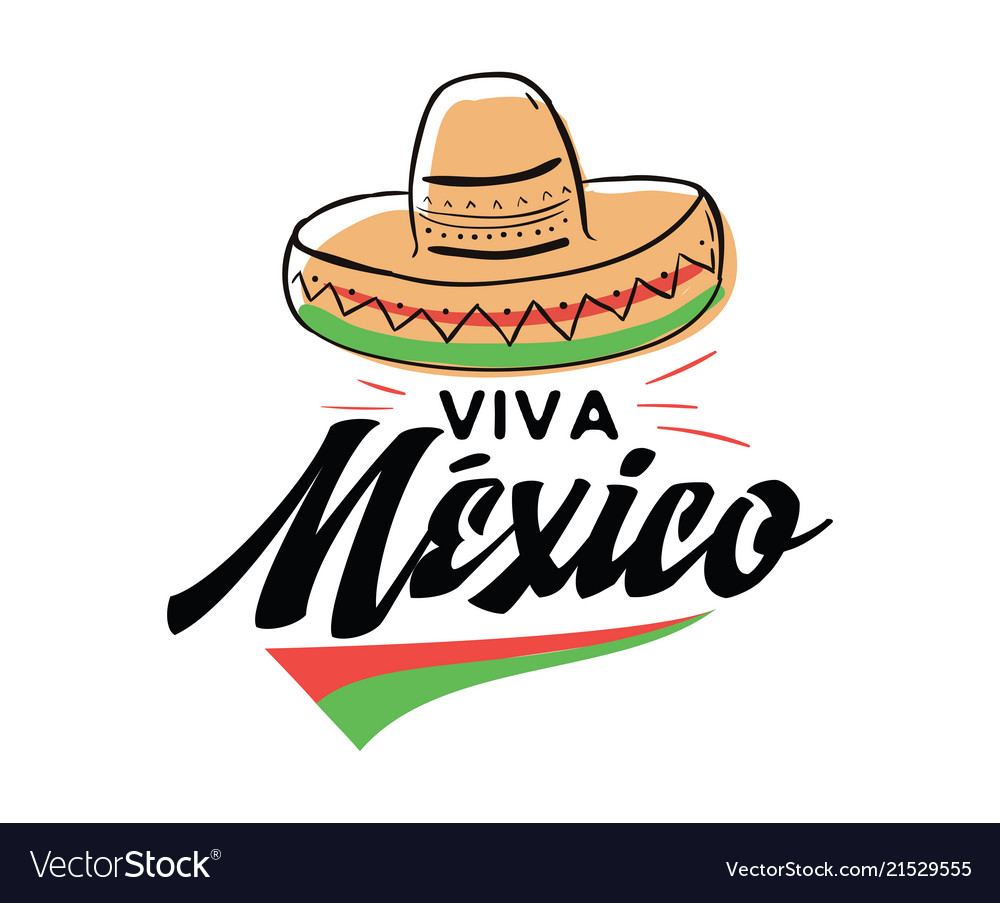 Viva mexico independence day of 16 Royalty Free Vector Image