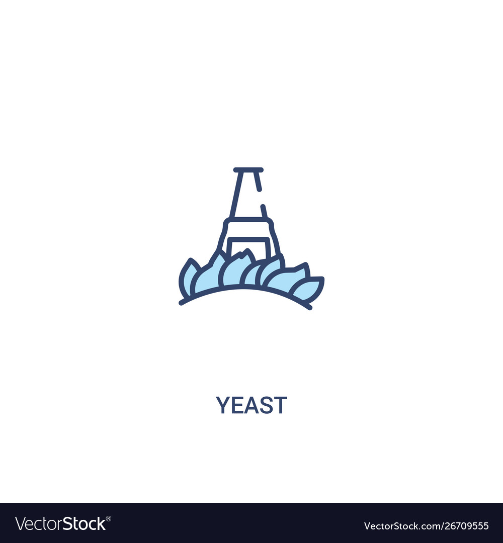 Yeast concept 2 colored icon simple line element vector image Yeast concept 2 colored icon simple line element