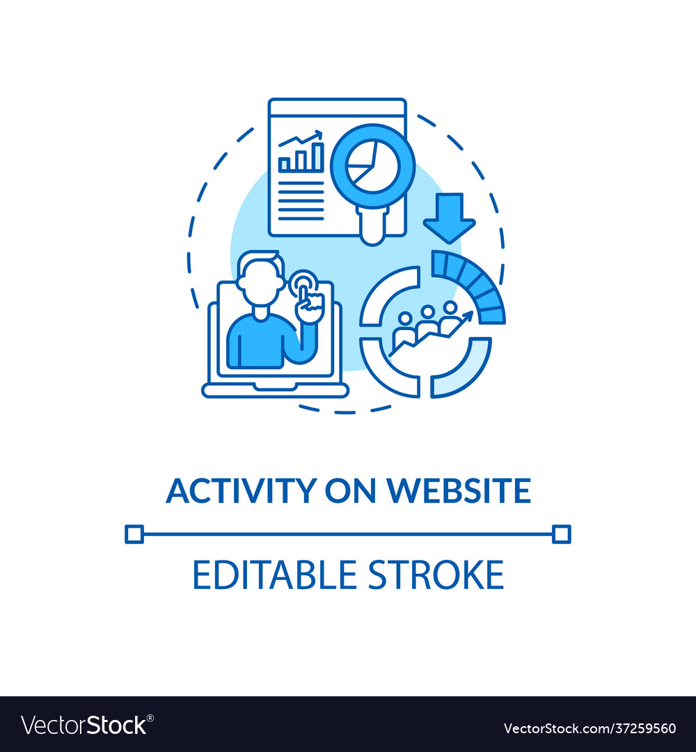 Activity on website blue concept icon