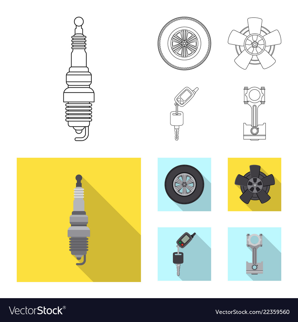 Auto and part logo set vector image Auto and part logo set
