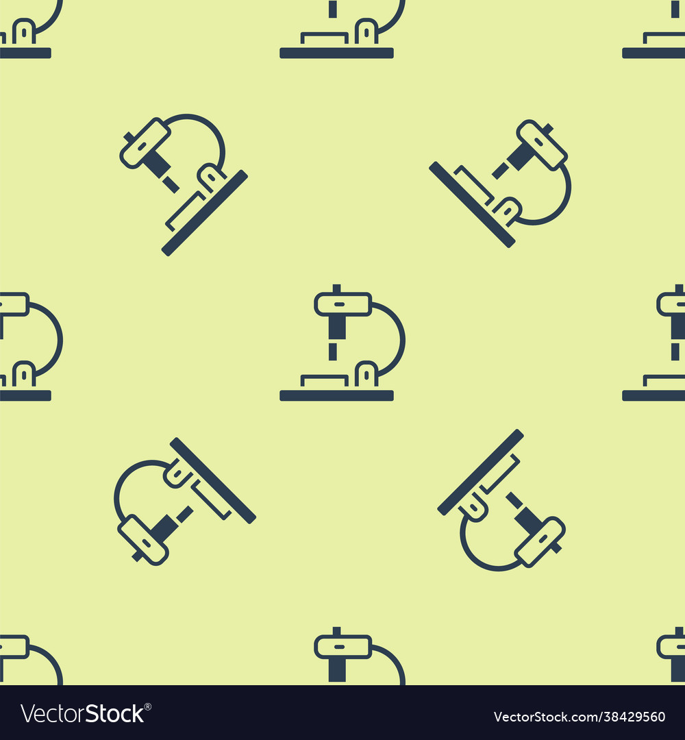Blue microscope icon isolated seamless pattern vector image Blue microscope icon isolated seamless pattern