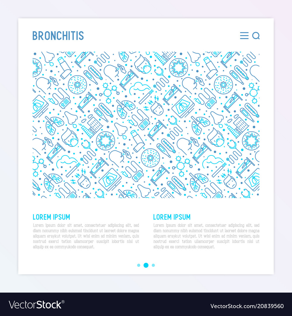 Bronchitis concept with thin line icons