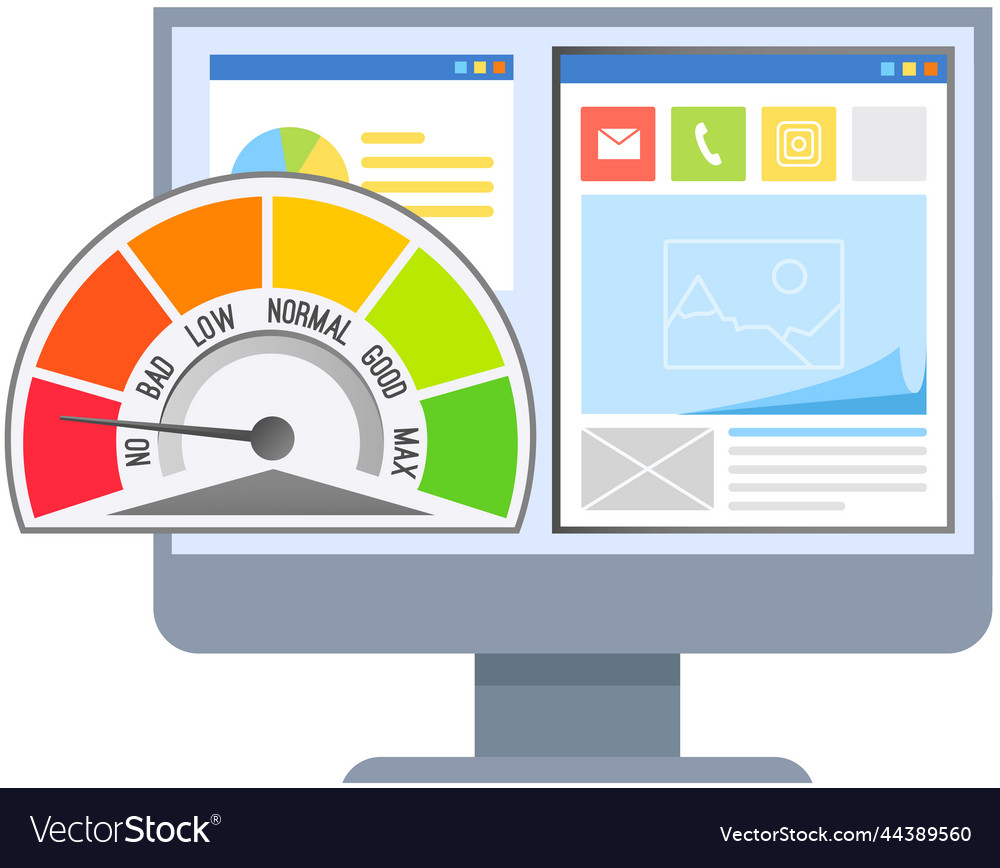 Computer monitor with speed test on screen