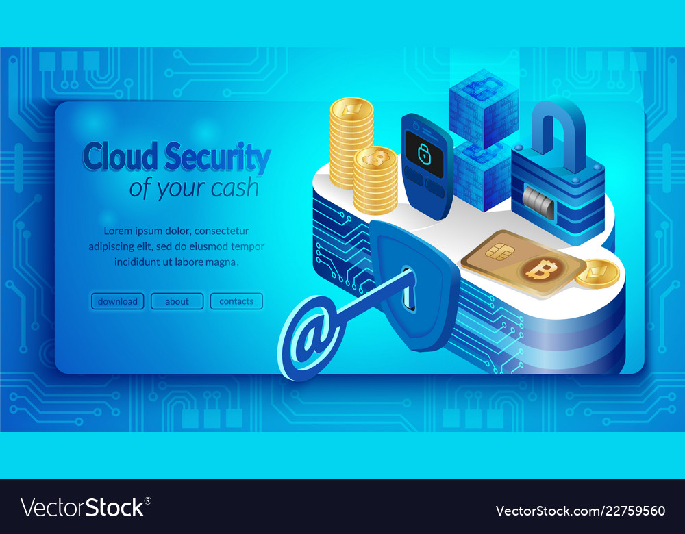 Concept of cloud financial system security vector image Concept of cloud financial system security