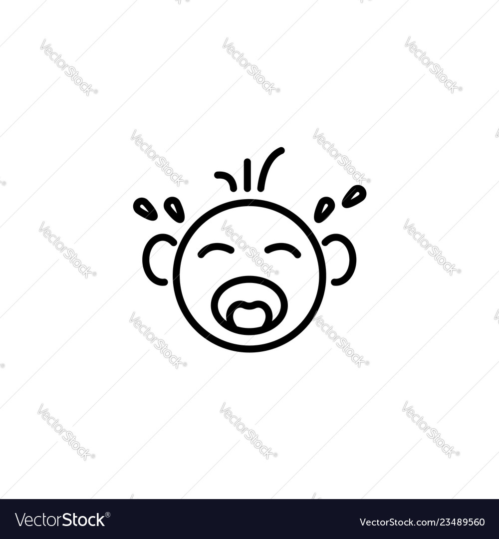 Crying Baby Line Icon