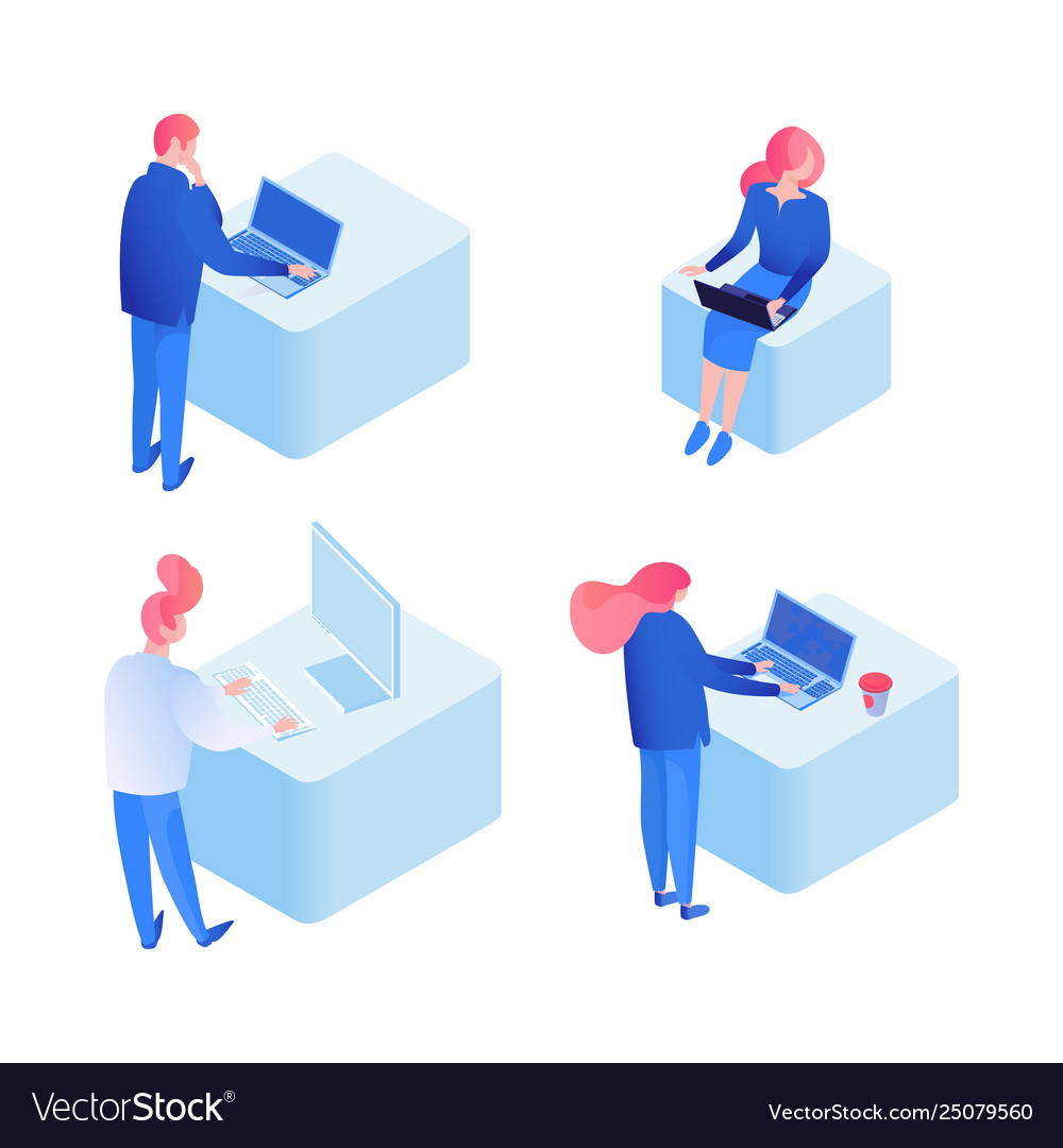 Entwickler Programmieren Isometrie Vector Image Entwickler Programmieren Isometrie