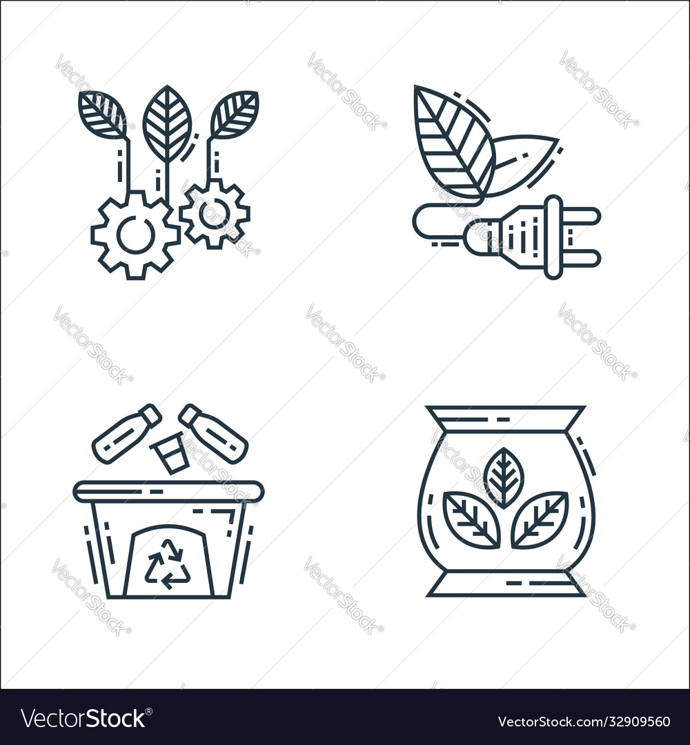 Environment and eco line icons linear set quality