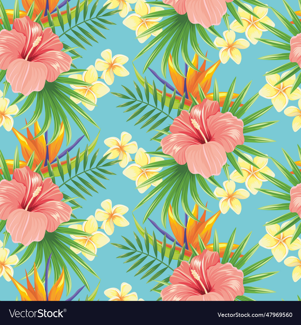 Flowers seamless pattern stylish spring flower Vector Image