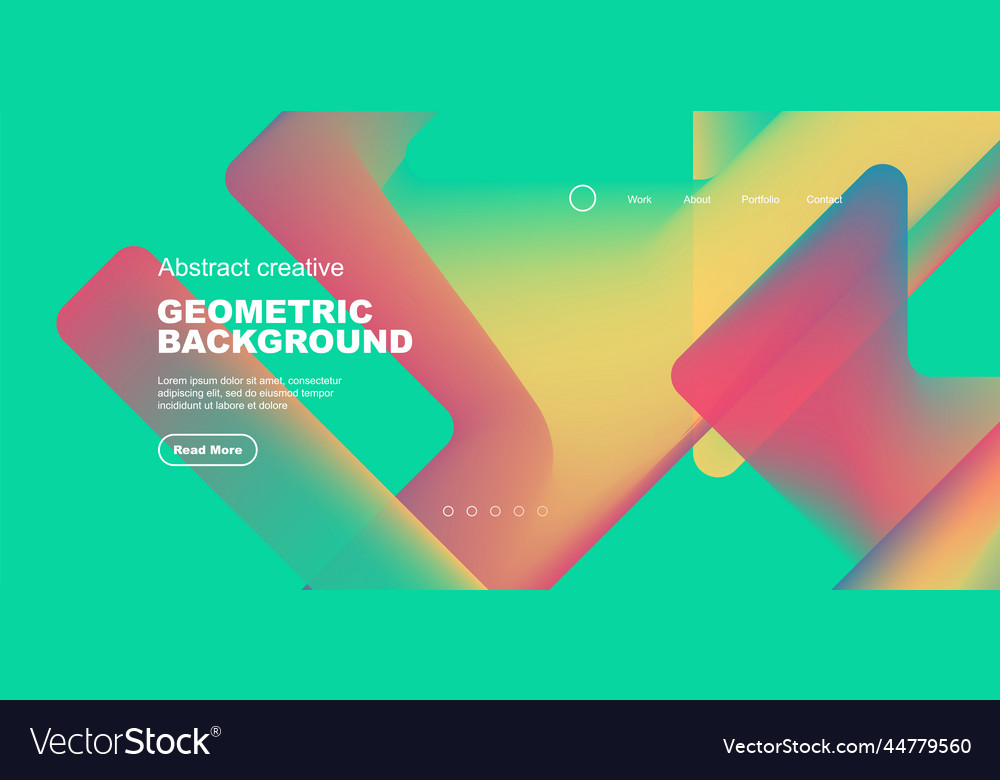 Fluid gradient triangles landing page background vector image Fluid gradient triangles landing page background