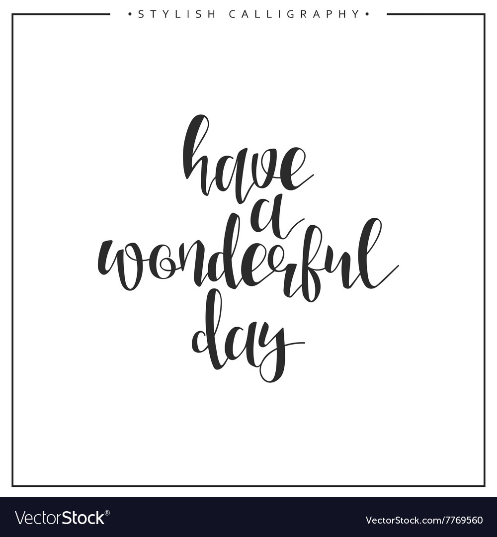 Have a wonderful day calligraphy phrase lettering Vector Image