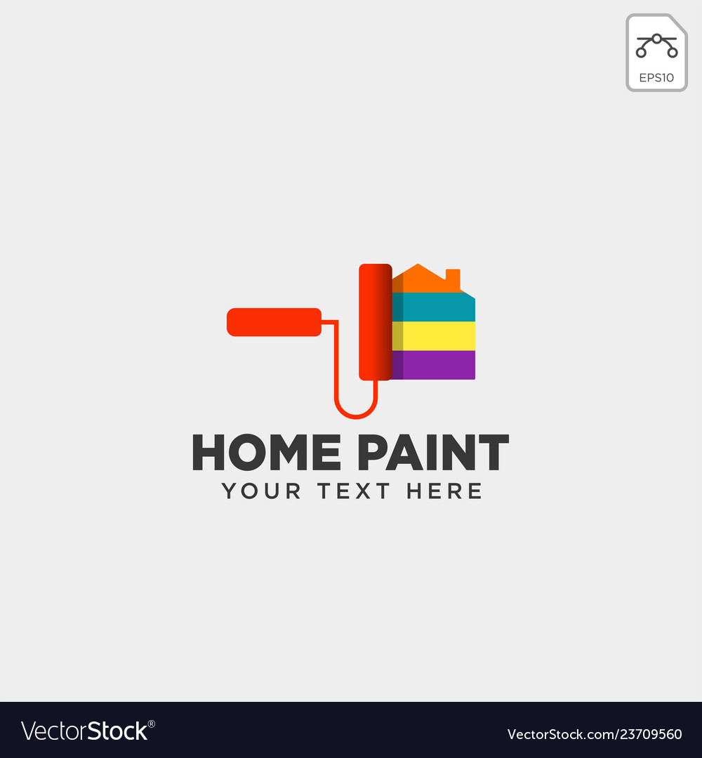 Home paint brush colorful logo template icon Vector Image