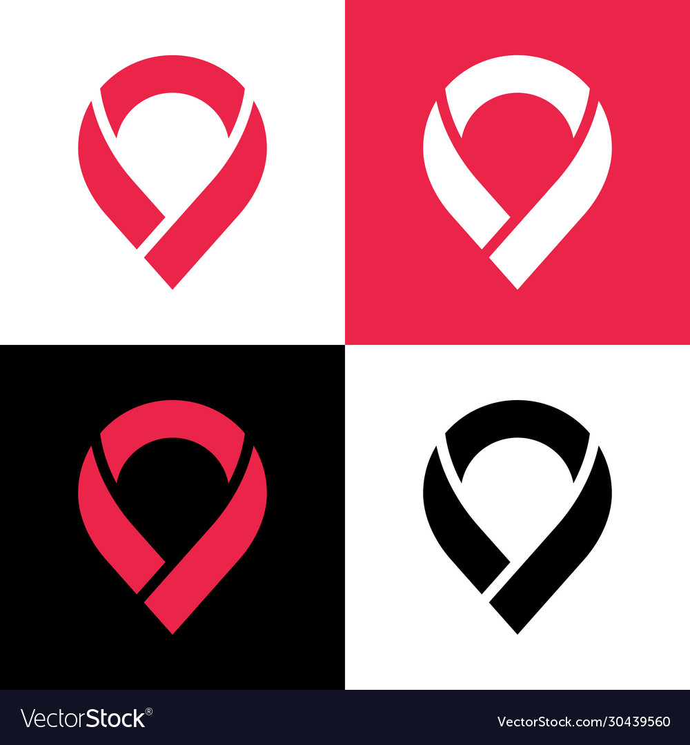 Location pin logo design map pointer icon