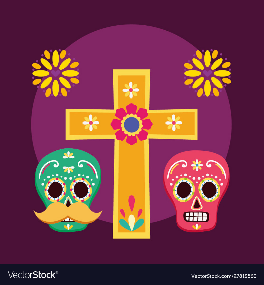 Mexican skulls design Royalty Free Vector Image