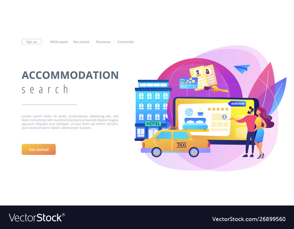 Online booking services concept landing page Vector Image