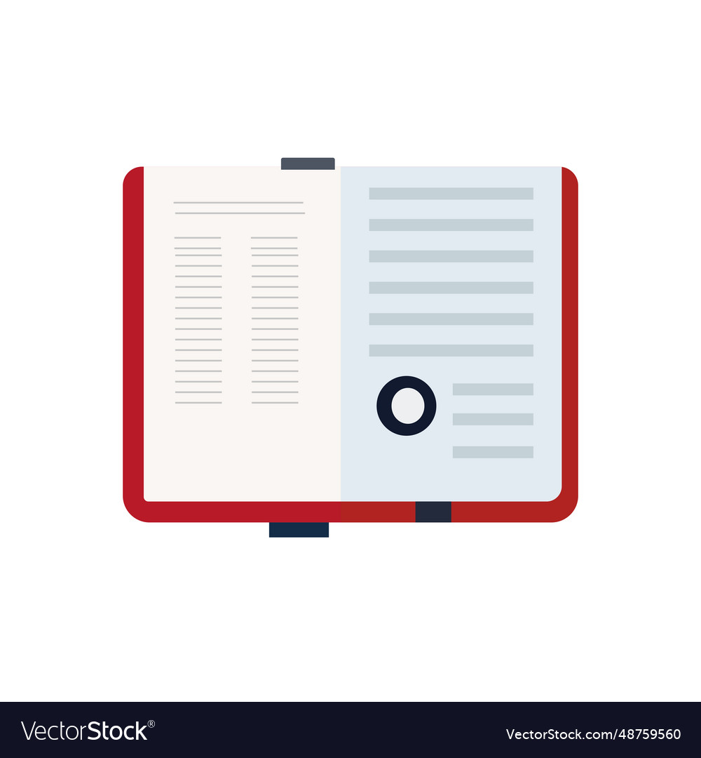 Open notebook in flat design vector image Open notebook in flat design