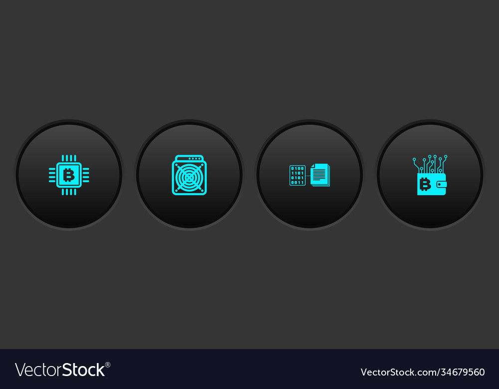 Set cpu mining farm asic miner smart contract Vector Image Set cpu mining farm asic miner smart contract