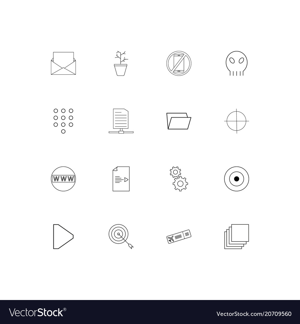 Signs and symbols simple linear icons set