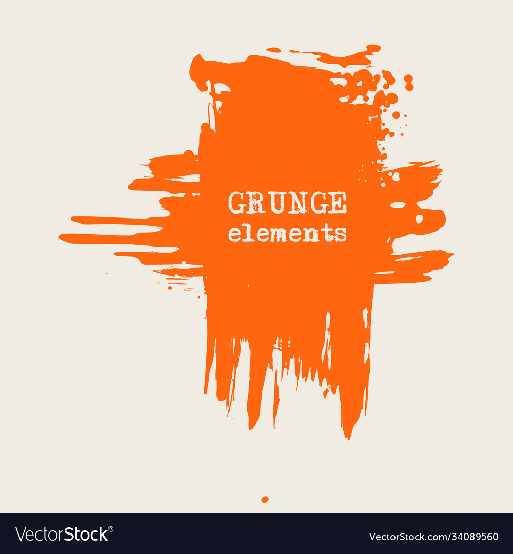 Splats splashes and blobs orange ink paint
