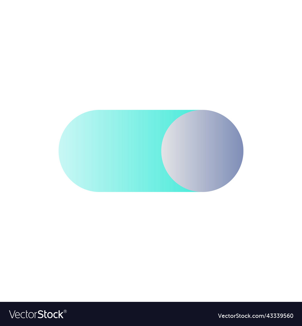 Toggle button flat gradient color ui icon vector image Toggle button flat gradient color ui icon