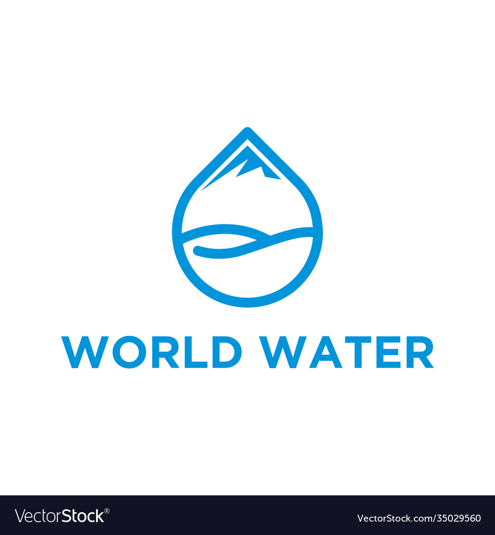 Water logo simple minimalist icon design world Vector Image