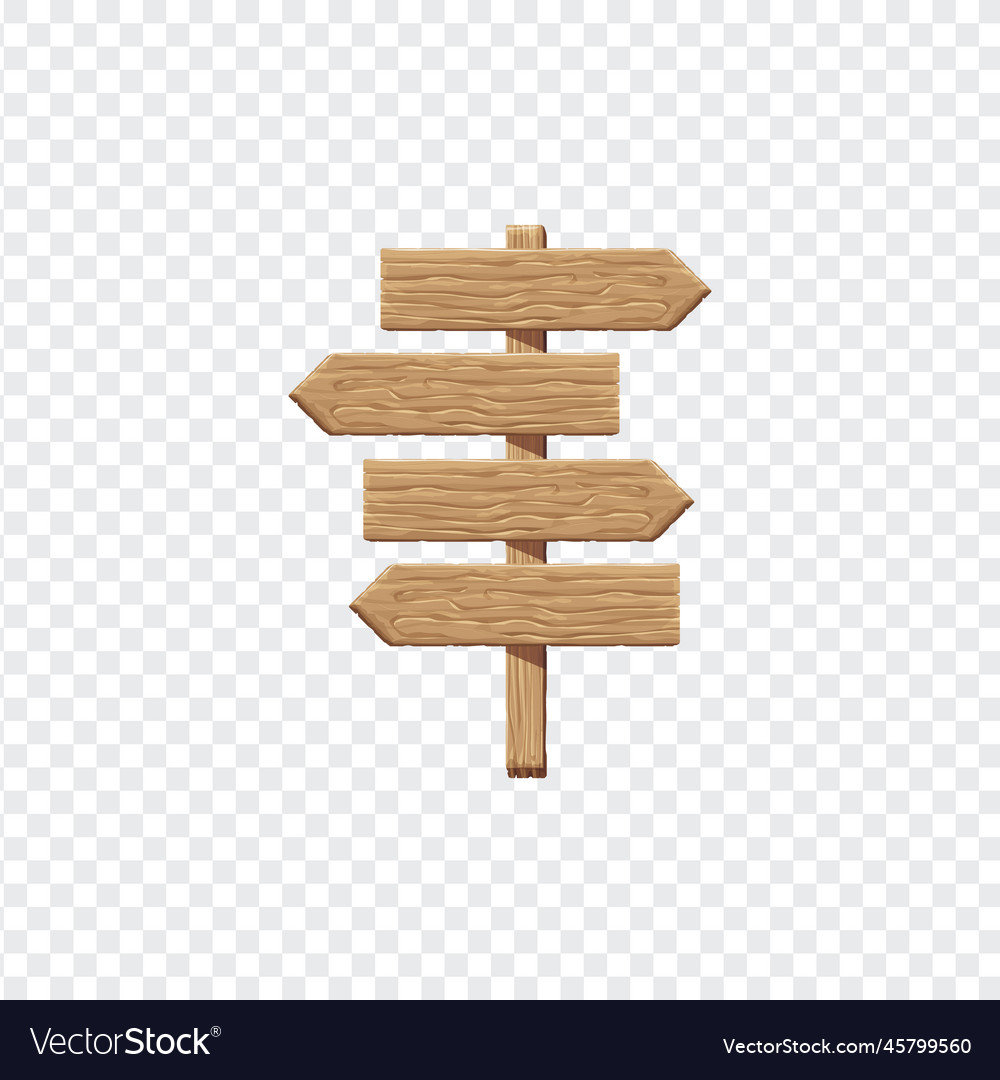 Wood sign empty wooden signboard template Vector Image