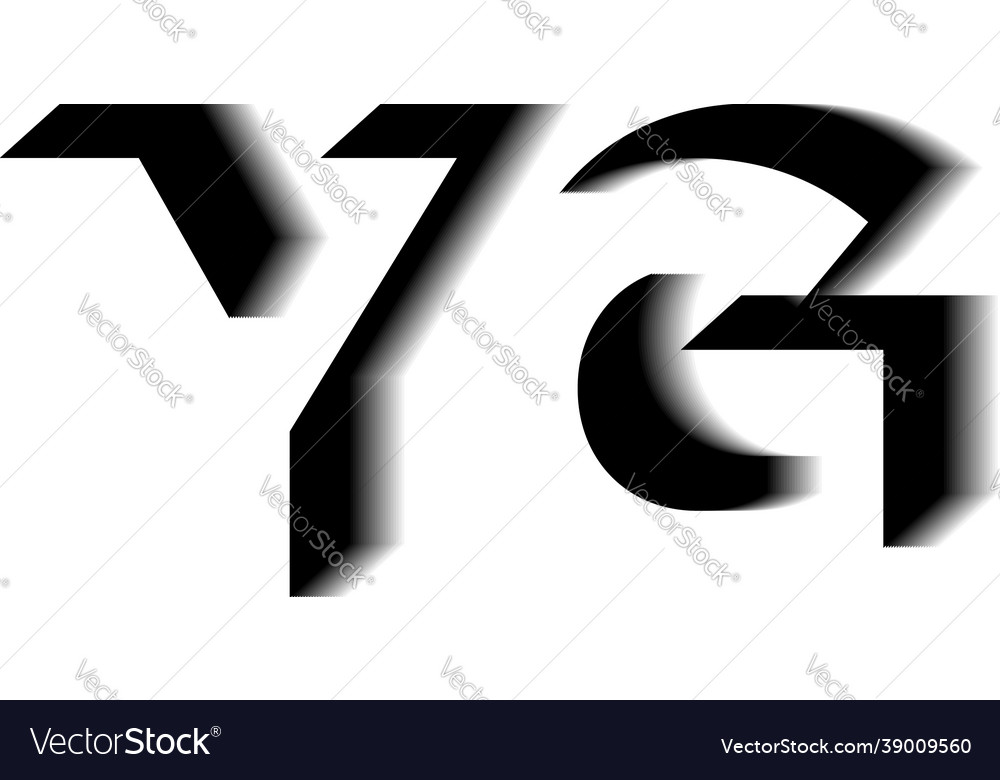 Yg monogram shadow shape style Royalty Free Vector Image