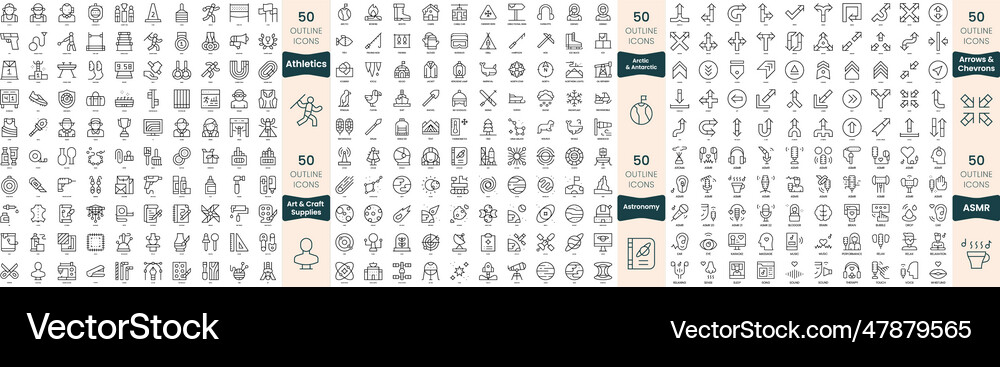 300 thin line icons bundle in this set include Vector Image