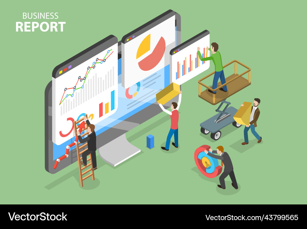 3d isometric flat conceptual Royalty Free Vector Image