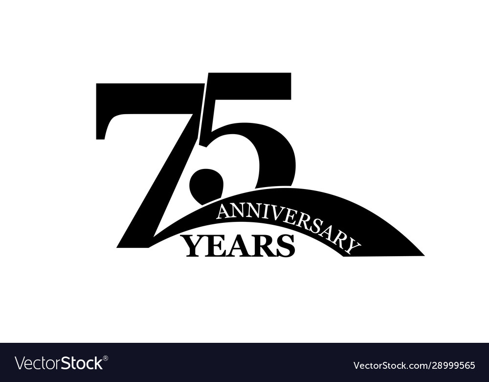 75 years anniversary flat simple design