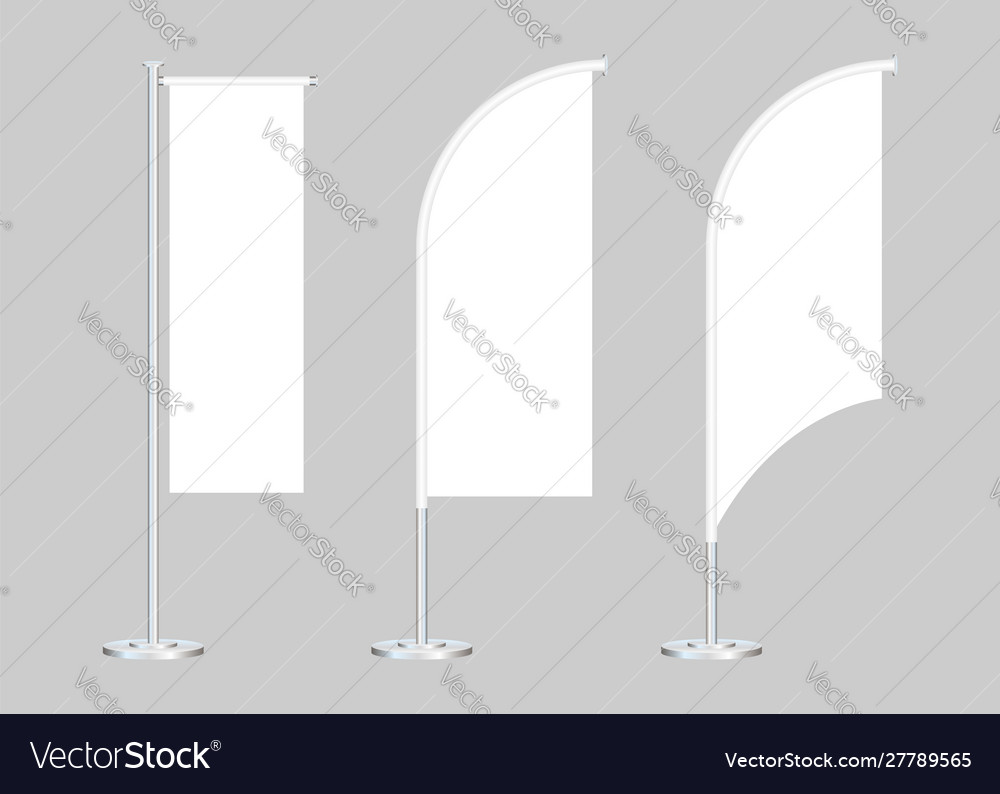 Download Beach Flag Stand Empty Template Mockup Set On A Vector Image