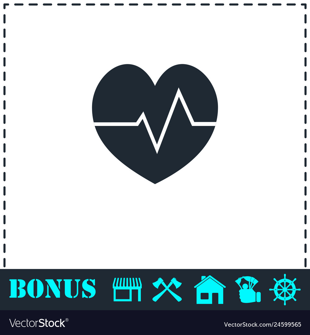 Cardiogram icon flat