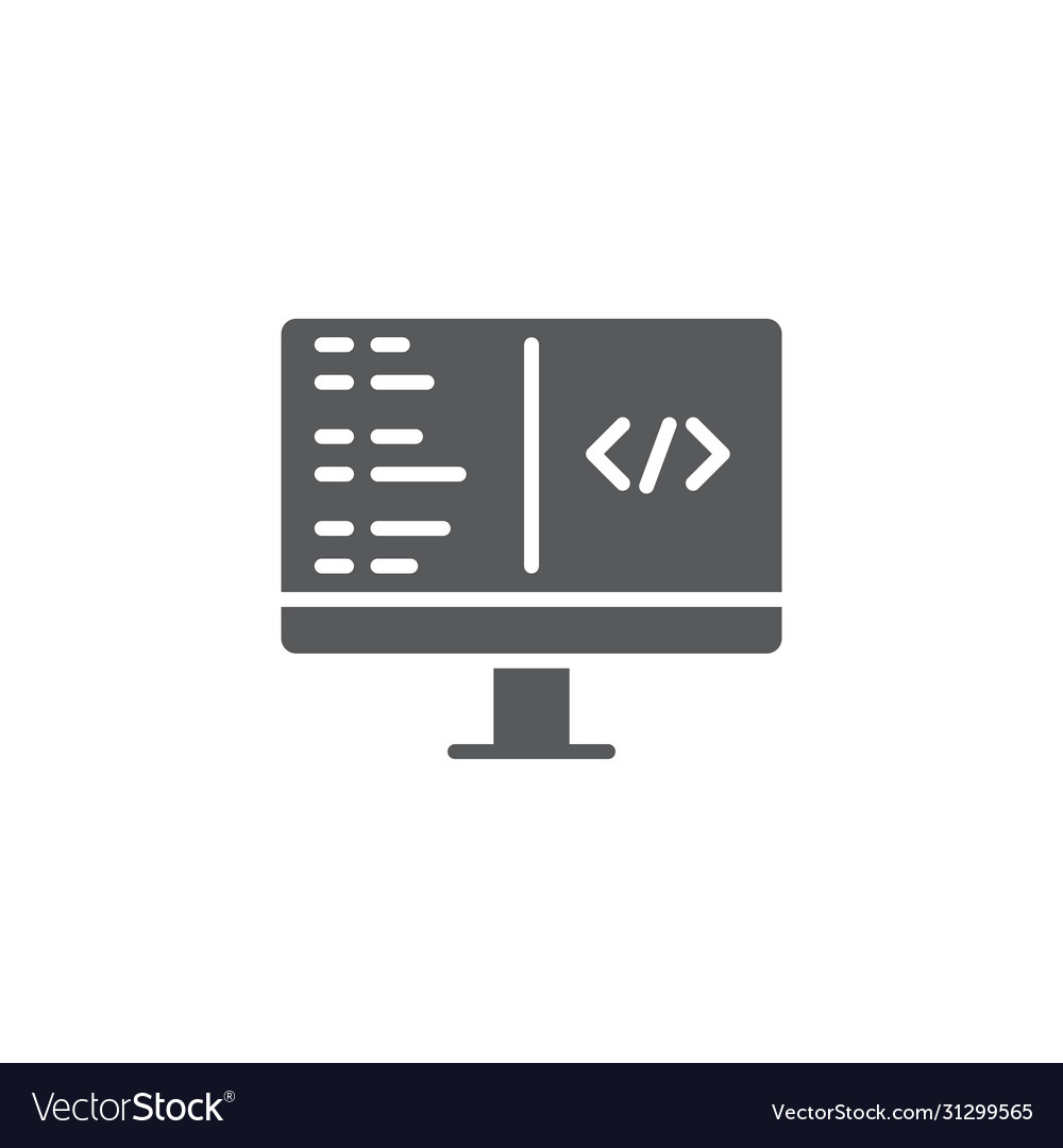 Computer programming icon symbol isolated Vector Image Computer programming icon symbol isolated