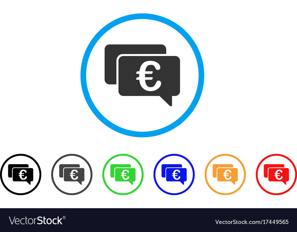 Euro messages rounded icon Royalty Free Vector Image