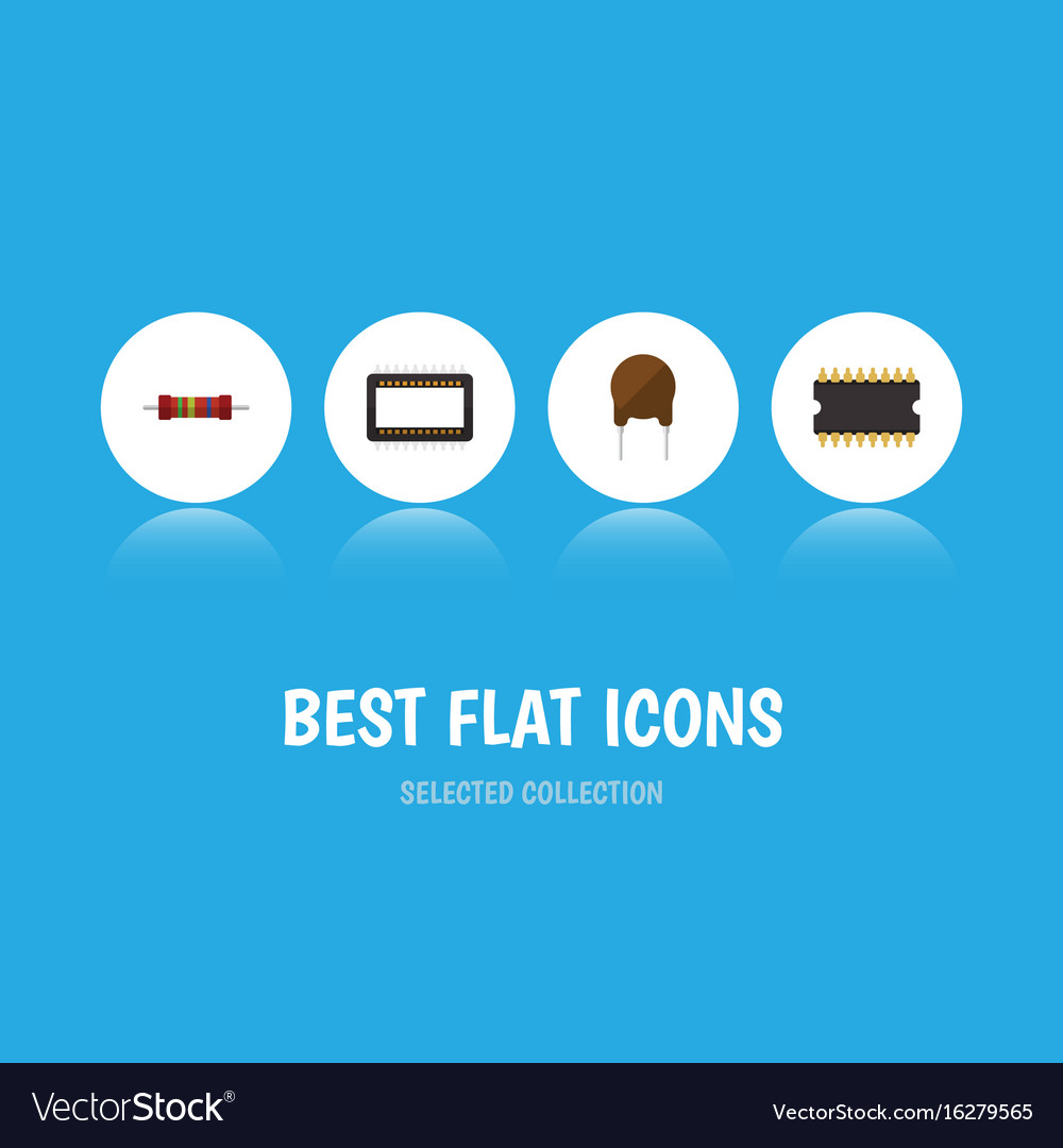 Flat icon electronics set of triode