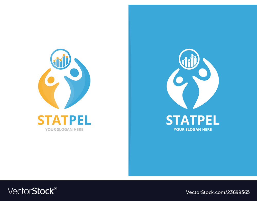 Diagramm und Personen Logo Kombination Diagramm