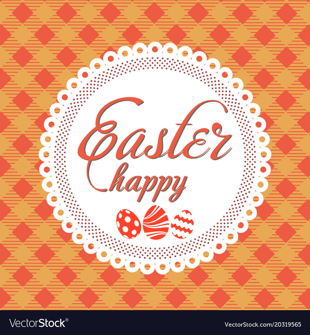 Happy easter greeting card with handwritten text Vector Image