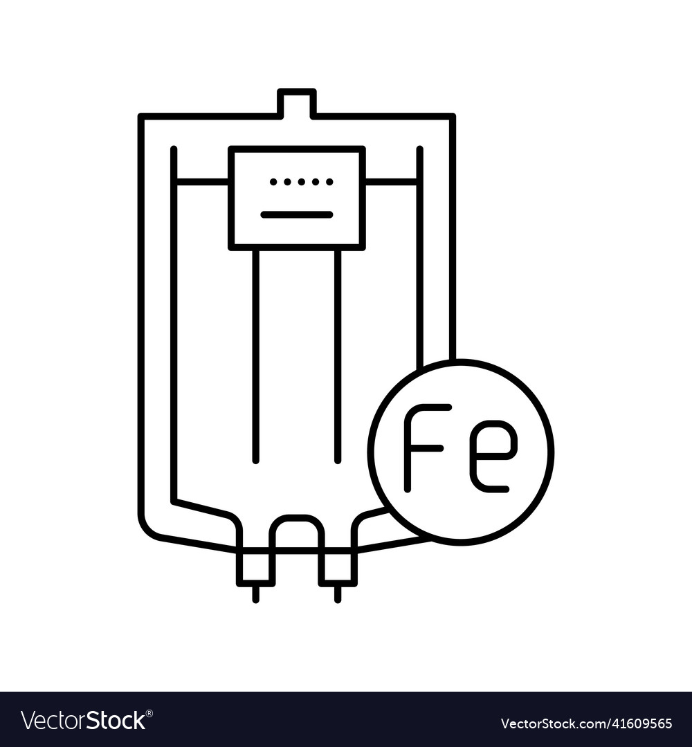 Iron given through an intravenous line icon Vector Image Iron given through an intravenous line icon