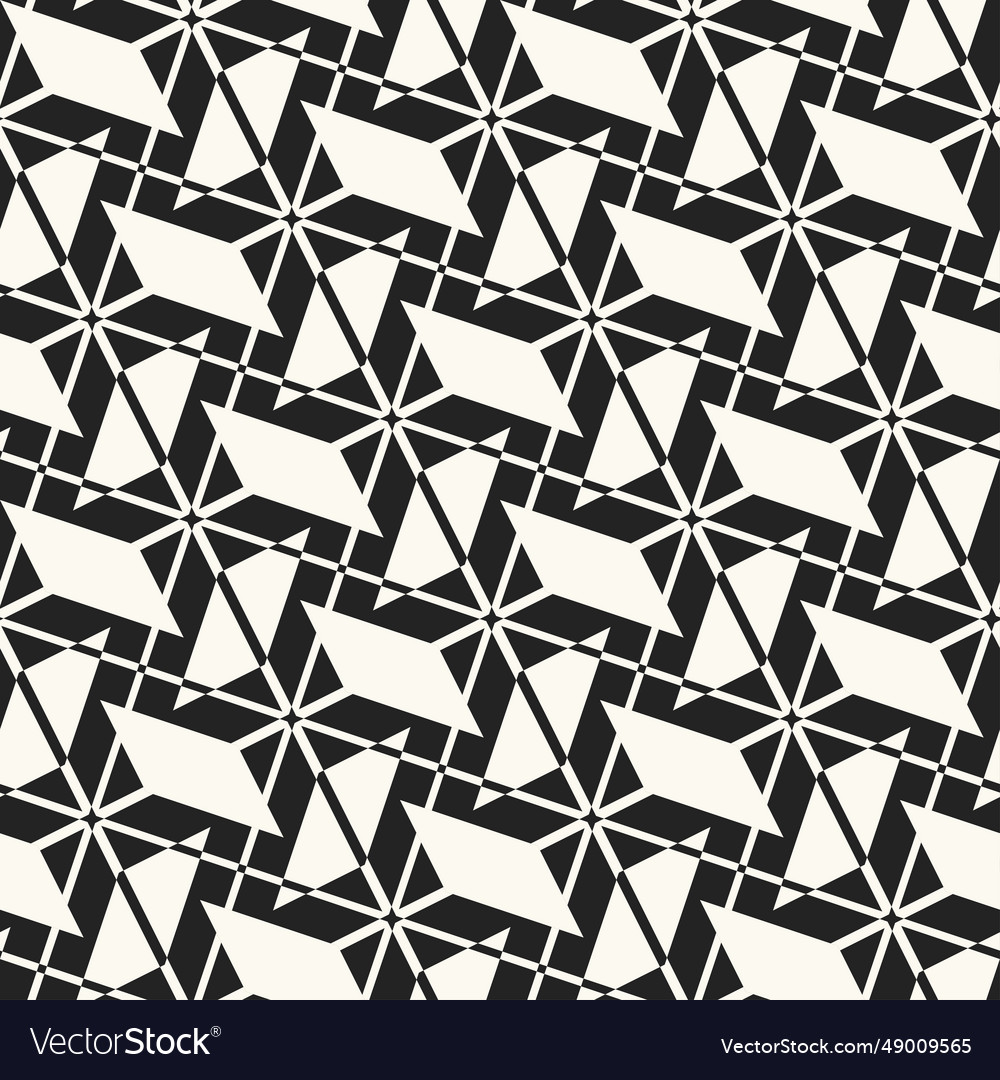 Monochrome broken geometric ornate pattern