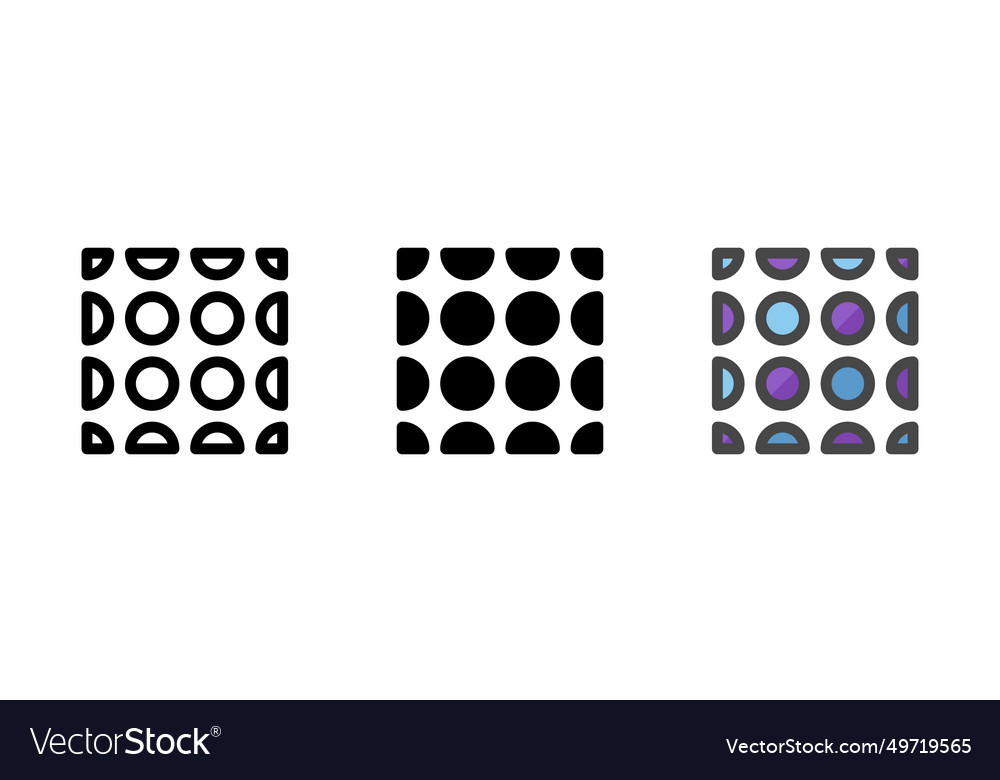 Multipurpose pattern icon in three styles