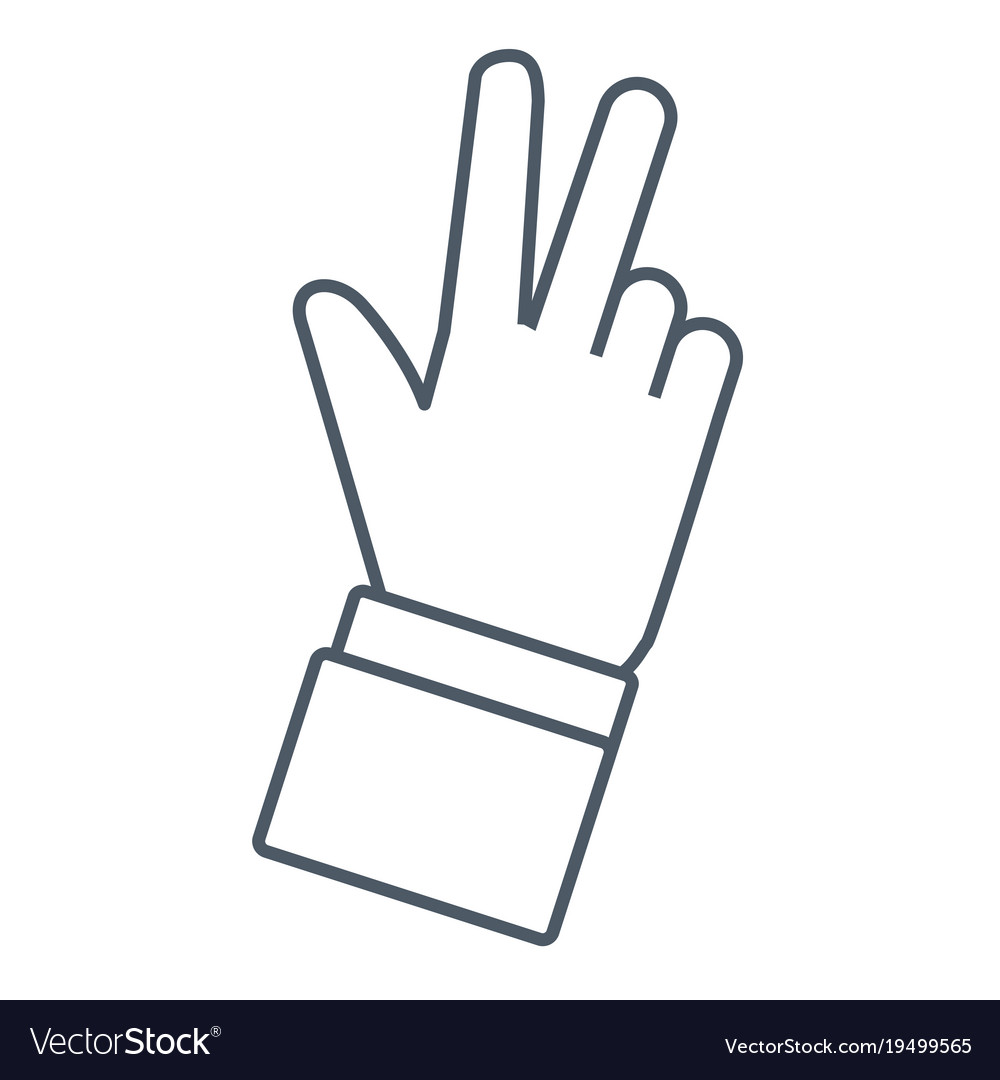 Number three hand symbol