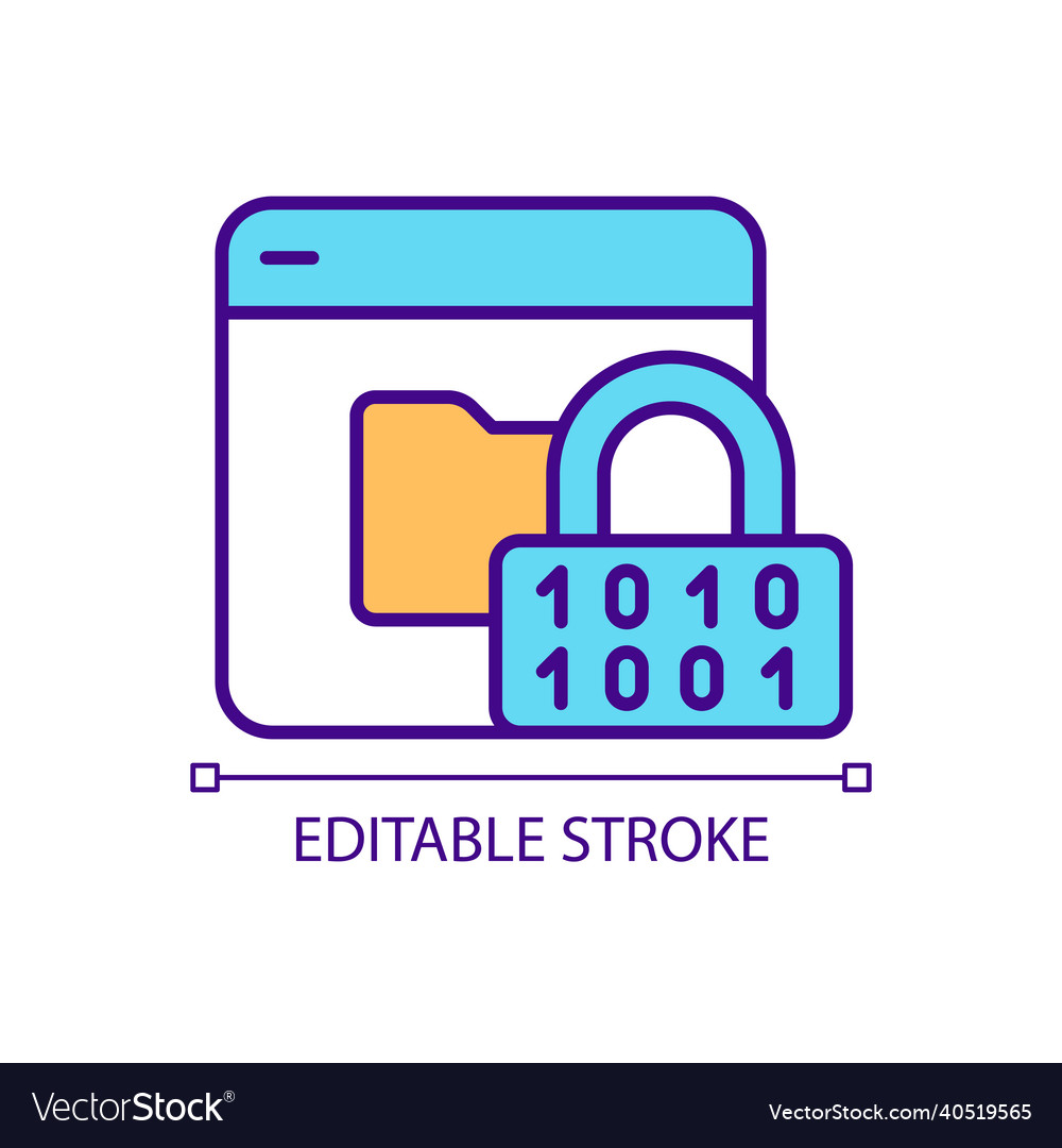Personal data encryption on internet sources rgb vector image Personal data encryption on internet sources rgb