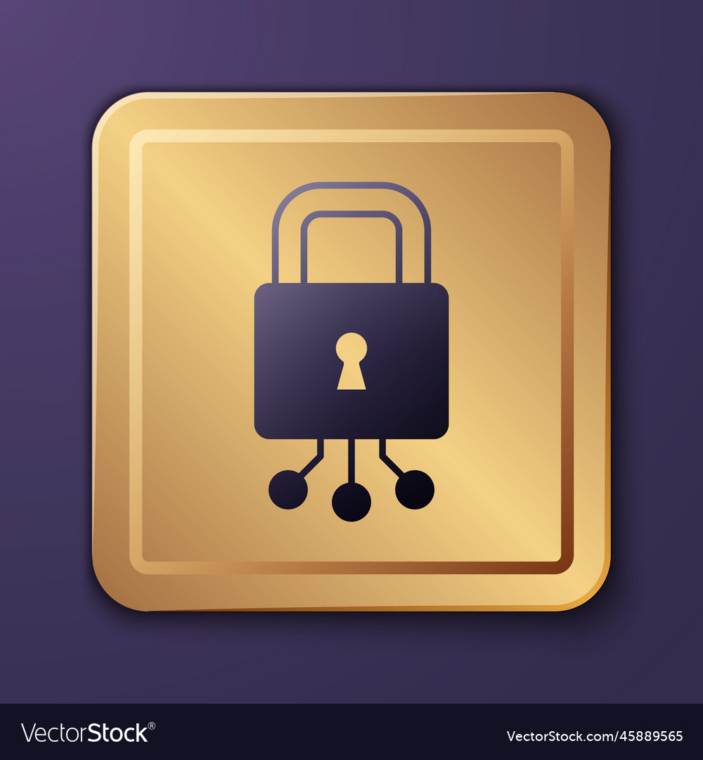 Purple cyber security icon isolated on