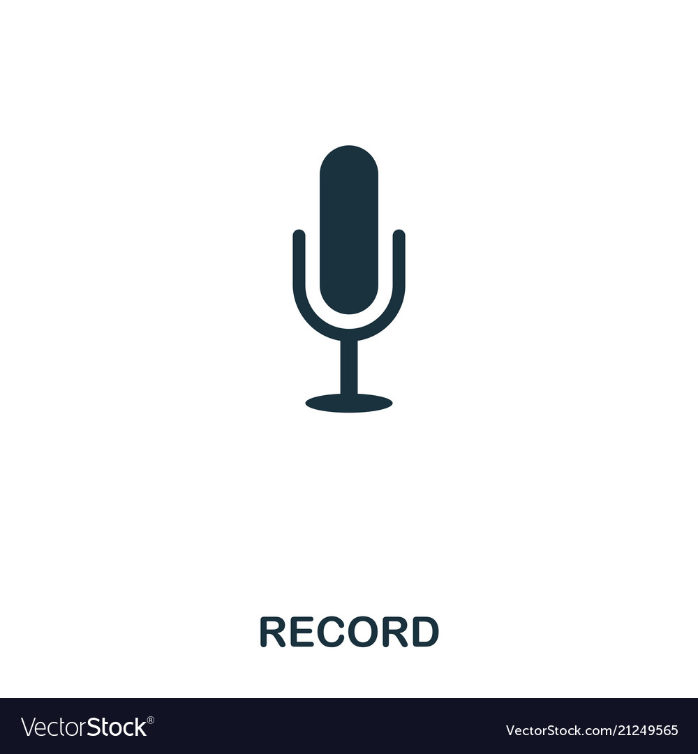 Record icon line style design ui vector image Record icon line style design ui